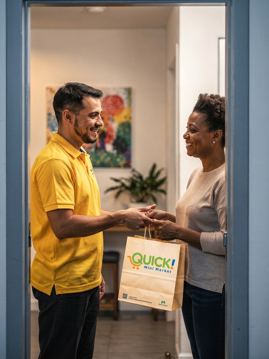 Delivery Quick! entregando un pedido en el residencial